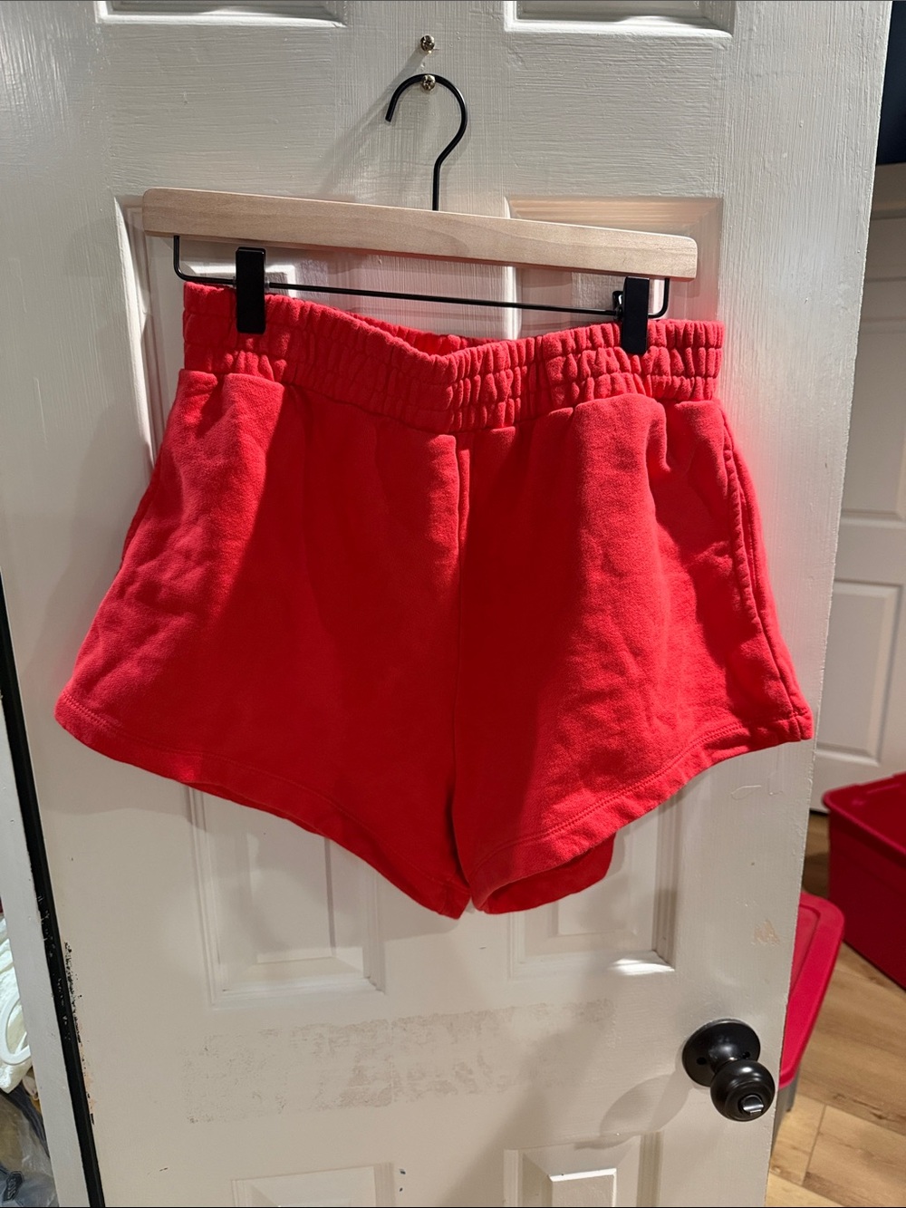 Daily drills heart Red Women's Elastic-Waist Casual Shorts M/L